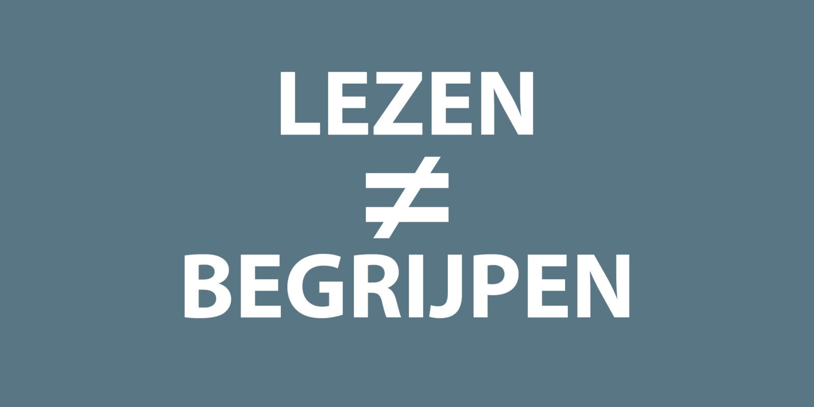 Eindrapport ‘Lezen ≠ Begrijpen.